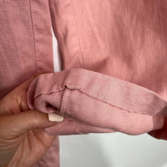 Orvis Pink 100% Linen Set Button Down Shirt and Pull On Pants Size Medium - Picture 9 of 10